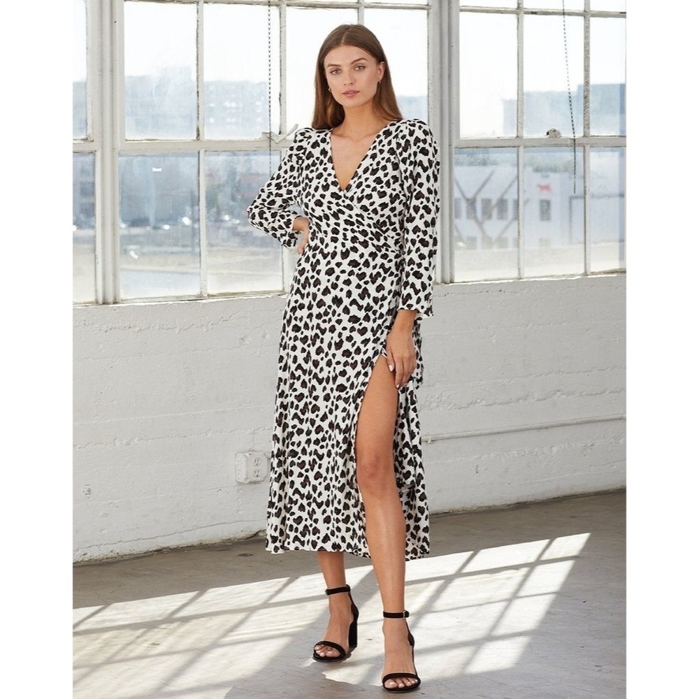 Cleobella Miles Maxi Wrap Dress Leopard Print | Small , only worn once